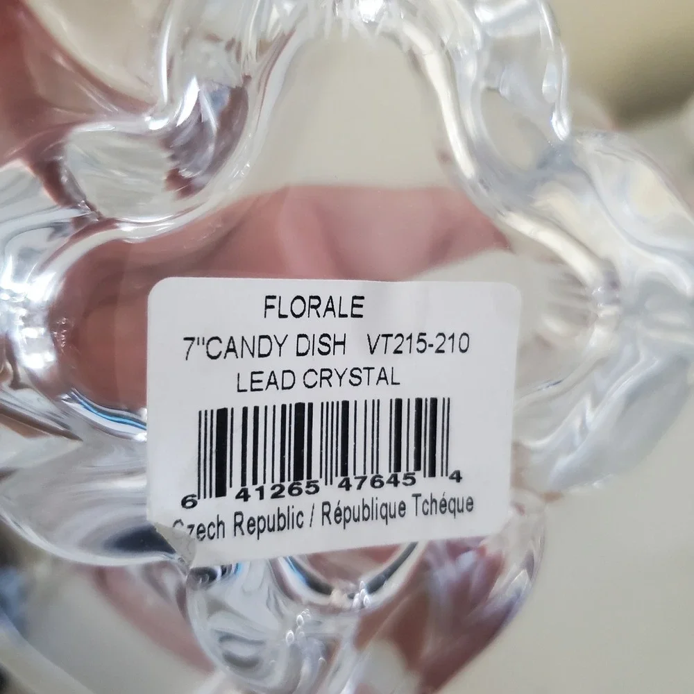 Mikasa Florale Lead Crystal 7 Inch Candy Dish VT215-210 Czech Republic with Box